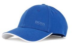 HUGO BOSS - Logo Print Cap In Cotton Twill With Contrast Accents - Blue