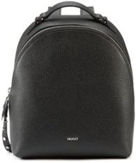 BOSS - Grainy Leather Backpack With Studded Zip Puller - Black