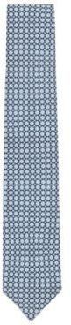 HUGO BOSS - Italian Silk Tie With All Over Digital Print - Dark Blue