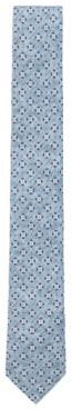 HUGO BOSS - Italian Made Cotton Tie With All Over Print - Light Blue