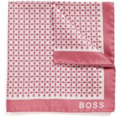 HUGO BOSS - Patterned Pocket Square In Pure Italian Silk - Pink