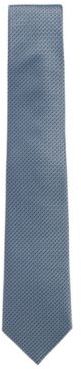 HUGO BOSS - Jacquard Patterned Tie In Water Repellent Silk - Light Blue