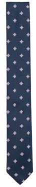 HUGO BOSS - Patterned Tie In Jacquard Fabric - Dark Blue