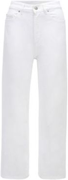 HUGO BOSS - Wide Leg Relaxed Fit Jeans In Pure Cotton Denim - White