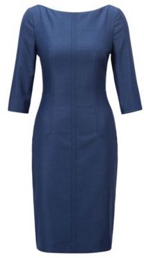 HUGO BOSS - Slim Fit Business Dress In Virgin Wool Jacquard - Patterned
