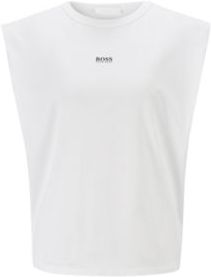 HUGO BOSS - Sleeveless Relaxed Fit T Shirt In Organic Cotton With Logo - White