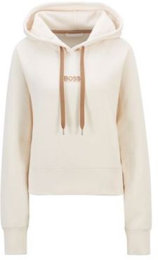 HUGO BOSS - Oversized Fit Hoodie In French Terry With Logo Detailing - White