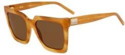 HUGO BOSS - Light Havana Sunglasses In Acetate With Hardware Detail