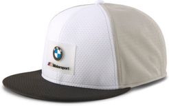 BMW M Motorsport Flat Brim Cap in White, Size Adult