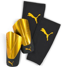 ftblNXT PRO Flex Sleeve Shin Guards in Ultra Yellow/Black, Size L