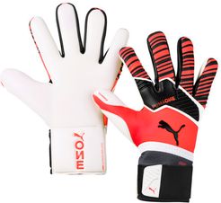 One Grip 1 Hybrid Pro Goalkeeper Gloves in Nrgy Red/Black/White, Size 11