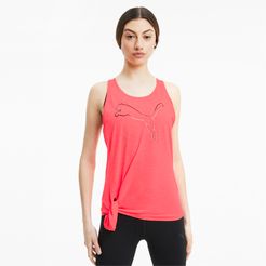 Tie Logo Tank Top in Ignite Pink, Size M