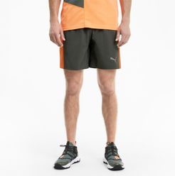 Run Favorite Men's Session Shorts in Thyme/Ultra Orange, Size L