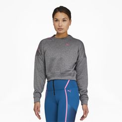 Train Women's Zip Crewneck Sweatshirt in Medium Grey Heather, Size XL