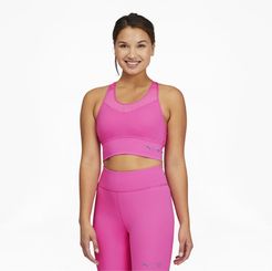 x FIRST MILE Women's Mid Impact Long Line Bra in Luminous Pink, Size XS
