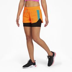 x FIRST MILE Xtreme Women's 2-in-1 Training Shorts in Ultra Orange/Black, Size L