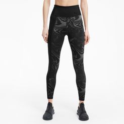 Metallic High Rise Women's 7/8 Leggings in Black/Marble Print, Size M