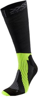 by X-BIONIC® Run Triple Helix Long Socks in Black/Yellow Alert/Grey, Size 6.5-8