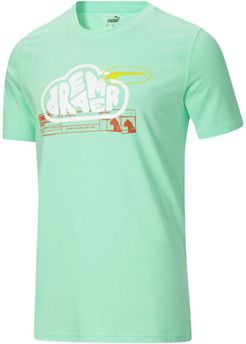 RS-B Men's Graphic T-Shirt in Green Glimmer/Nrgy Red, Size S