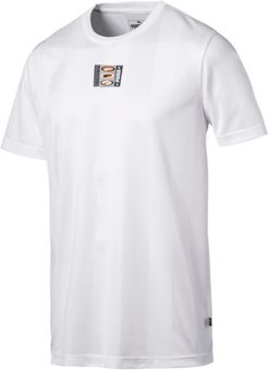 '90s Retro Men's Jacquard T-Shirt in White, Size S