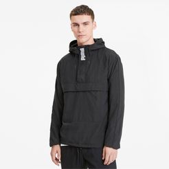 Style Overheard Men's Windbreaker Jacket in Black, Size S