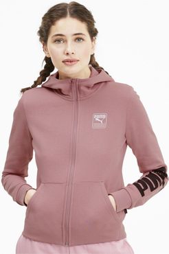 Rebel Women's Full Zip Hoodie in Foxglove, Size L