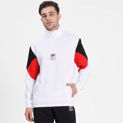 Rebel Men's Half Zip Sweatshirt in White, Size L