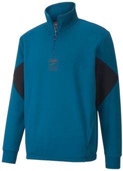 Rebel Men's Half Zip Sweatshirt in Digi/Blue, Size L