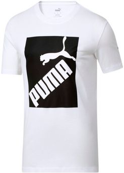 Big Box Men's Logo T-Shirt in White/Black, Size S