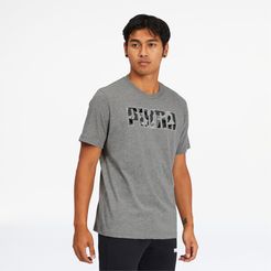 Rebel Men's Camo T-Shirt in Medium Grey Heather, Size M