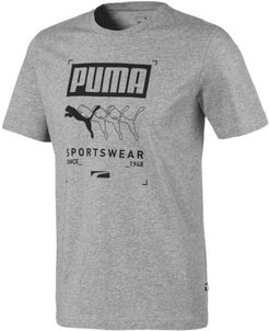 Box PUMA Men's T-Shirt in Medium Grey Heather, Size L