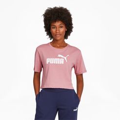 Essentials+ Women's Cropped Logo T-Shirt in Foxglove, Size S
