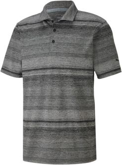 Variegated Men's Striped Polo Shirt in Black Heather, Size S