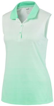 Ombre Women's Sleeveless Polo Shirt in Green Glimmer, Size XS