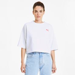 Evide Formstrip Women's Cropped T-Shirt in White, Size XL