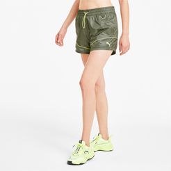 Evide Women's Woven Shorts in Deep Lichen Green, Size S