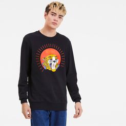 Art Series Men's Crewneck Sweatshirt in Black, Size XXL
