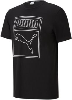 Graphic Box Logo Men's T-Shirt in Black/White, Size M