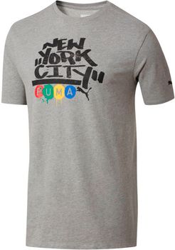 Subway Script Men's T-Shirt in Medium Grey Heather, Size XL