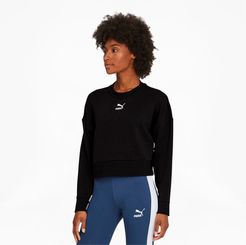Classics Women's Cropped Crewneck Sweatshirt in Black, Size L
