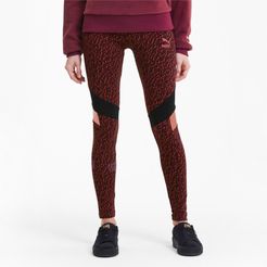 Tailored for Sport Women's Graphic Leggings in Burgundy, Size XL