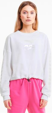 Evide Women's Crewneck Sweatshirt in White, Size M
