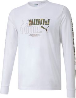 Classics Men's Long Sleeve Graphic T-Shirt in White, Size S