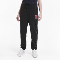 Evide Women's Track Pants in Black/Pink, Size S