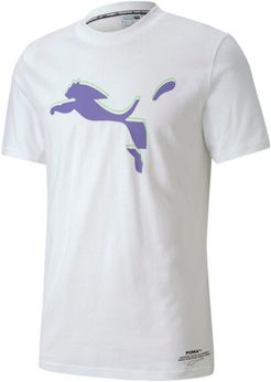 Avenir Men's Graphic T-Shirt in White/Purple Corallites, Size XXL