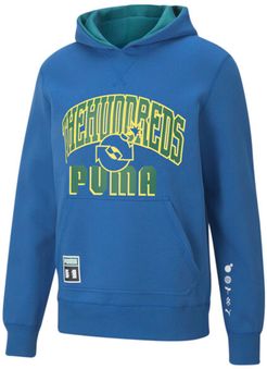 x THE HUNDREDS Men's Reversible Hoodie in Olympian Blue, Size XXL