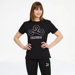 x CLOUD9 Women's Split T-Shirt in Black, Size XS