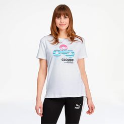 x CLOUD9 Matrix Fade Women's T-Shirt in White, Size S