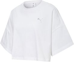 x LIU WEN Women's Cropped T-Shirt in White, Size S