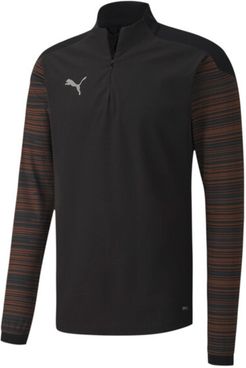 ftblNXT Men's Quarter Zip Top in Black/Shocking Orange, Size XL